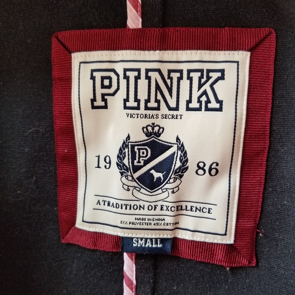 Vintage PINK Victoria's Secret Navy Prep Blazer with Crest - Picture 6 of 8